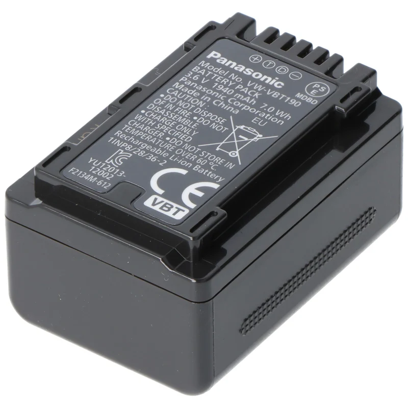 Panasonic VW-VBT190E-K Original Akku VW-VBT190, HC-VXF999, HC-VX878, HC-VX989, HC-V110, HC-V130, HC-V160, HC-V180, HC-V210, HC-V250, HC-V270, HC-V380, HC-V510, HC-V550, HC-V727, HC-V757, HC-V777, HC-WX979, HC-W570, HC-W580, HC-W858