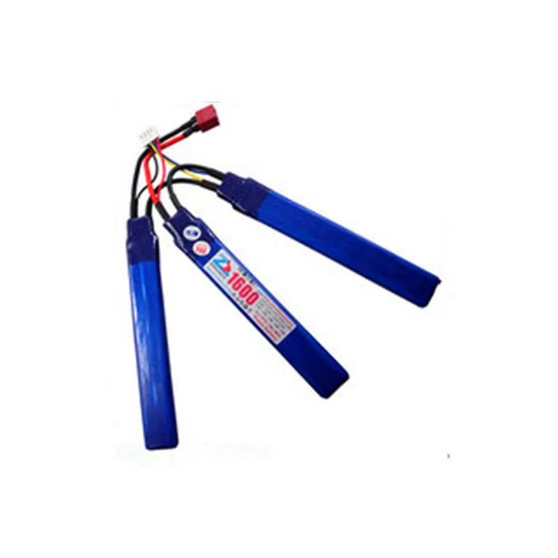 2PCS T-Stecker Drillinge 1600mAh Schwamm weiches Projektil Spielzeug Power Polymer Akku 11,1V 6020122