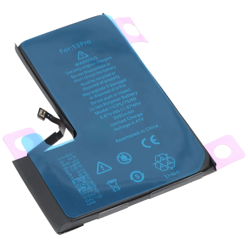 AccuCell Akku passend für Apple iPhone 13 Pro, Li-Polymer, 3,85V, 3095mAh, 11,9Wh, built-in, ohne Werkzeug