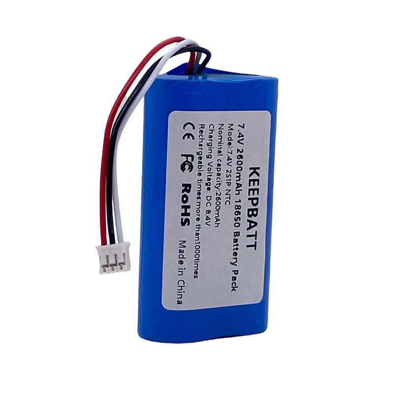 NTC 7,4V 18650 2S1P 2600mAh Akku für Canton Musicbox XS 3-polig 2.0-3P/2.54-3P