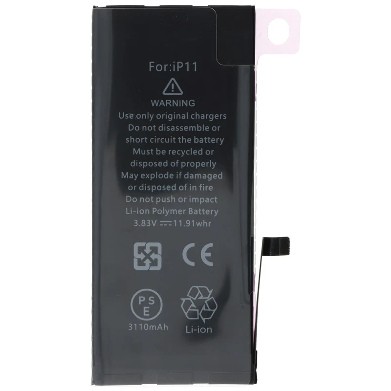 AccuCell Akku passend für Apple iPhone 11, Li-Polymer, 3,83V, 3110mAh, 11,9Wh, built-in, ohne Werkzeug