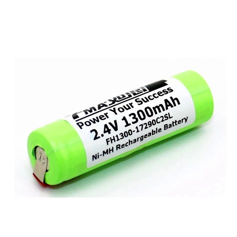 Ni-mh 2,4 V 1300mAh Akku w/Tabs für Zahnbürste Braun Oral-B Rasiermesser 17290C2SL 17x56mm