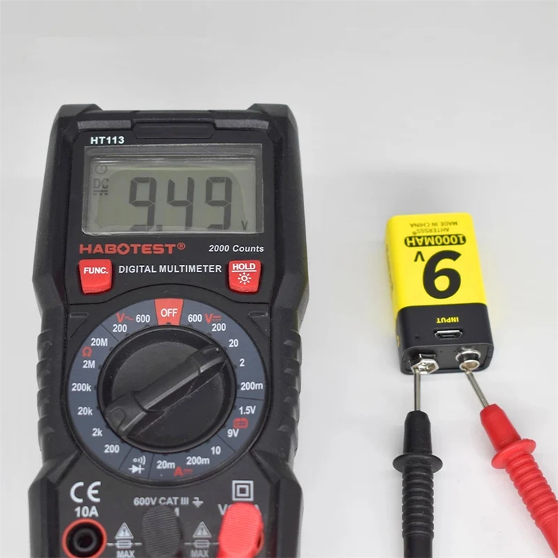 9V USB Akku Lithium 6f22 9V Lithium Ionen Akku für Multimeter, Rauchmelder, Metalldetektor und andere Batterien