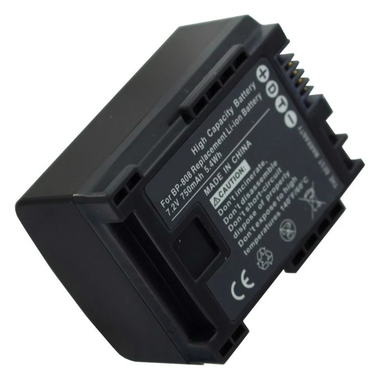 Akku für Canon BP-808, mit Restminutenanzeige