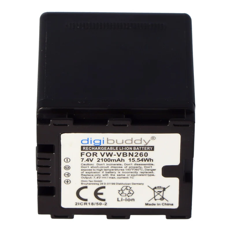 AccuCell Akku passend für VW-VBN260, VBN-260, HDC-TM900, -HS900, HS, -SD900