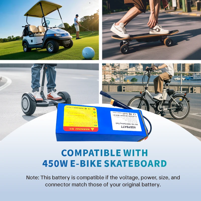 36V 10S2P 7Ah 450Watt 18650 Lithium-Ionen-Akku geeignet für Skateboard Elektrofahrrad XT60