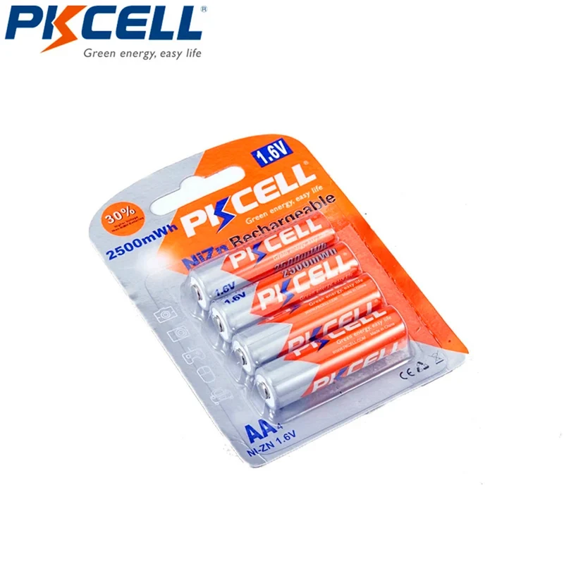 50PCS 1,6 v AA NI ZN batterie akkus 2500mWh 2A batterie aa wiederaufladbare Für Kamera