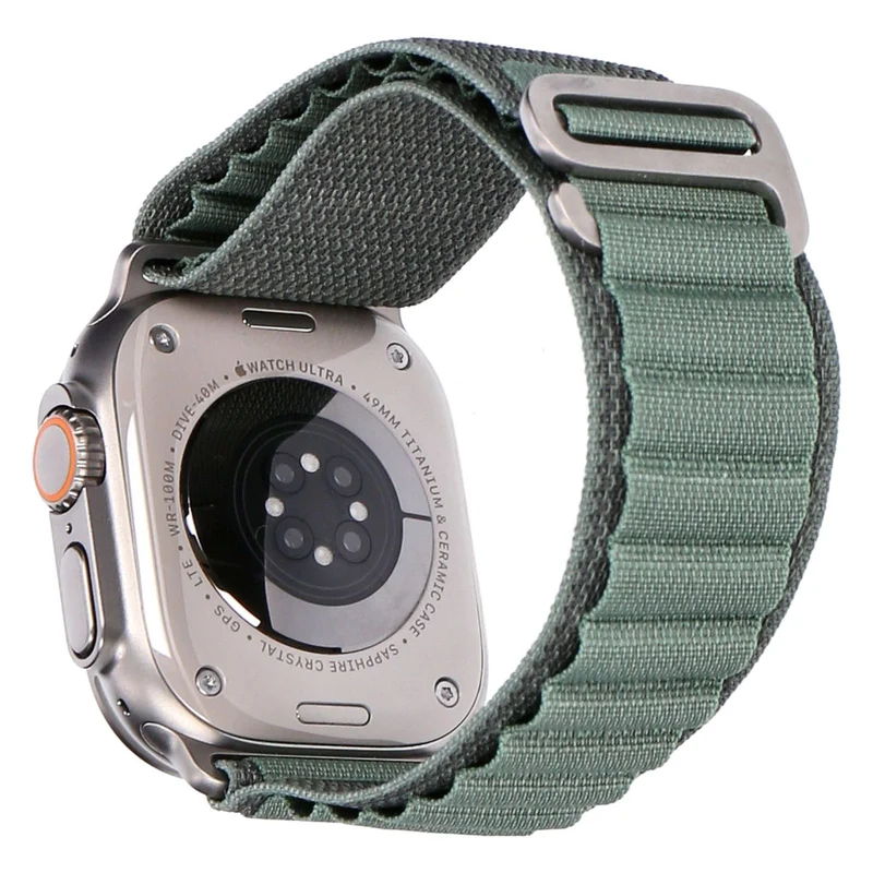 Apple Watch Ultra 49mm GPS + LTE Titangehäuse Polyester Alpine Loop Grün (Größe L)