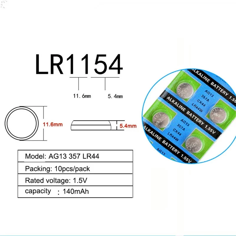 20PCS AG13 Knopfbatterie 1,55V Alkaline Knopfbatterie LR44 357A S76E G13 für elektronische Fernbedienung der Uhr