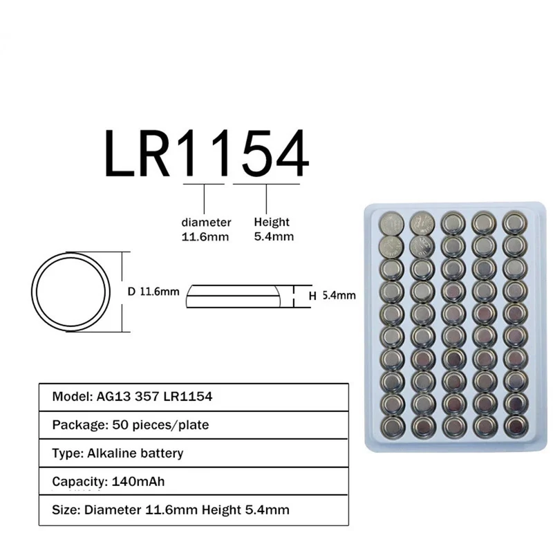 100PCS AG13 Knopfbatterie LR44 357 357A S76E G13 Alkaline Knopfbatterie AG 13 1,5V für Uhr elektronische Fernbedienung