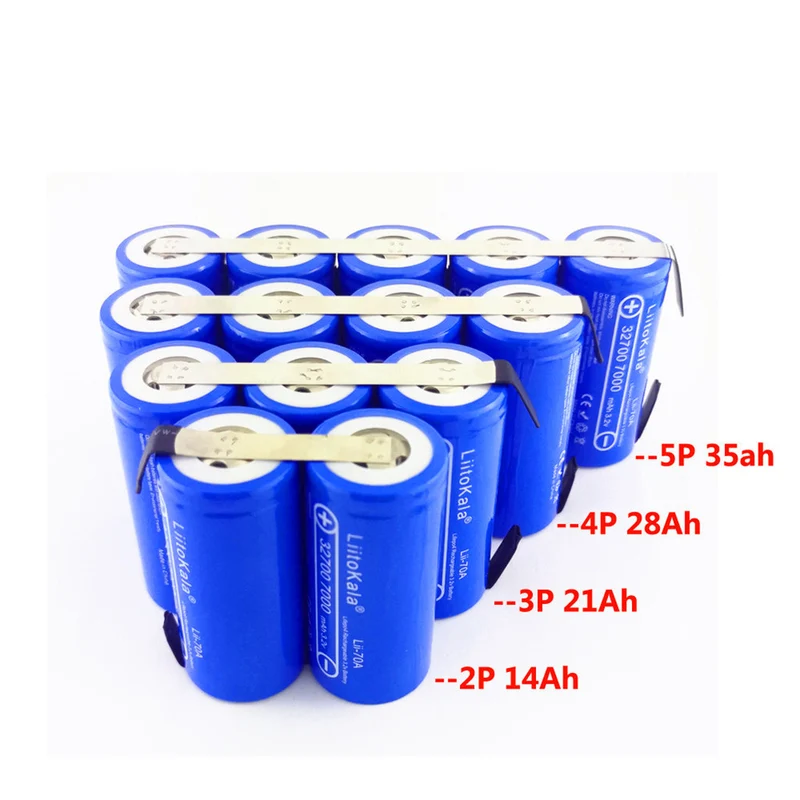 4pcs 3.2V LiFePO4 32700 Batterie 28ah Dauerentladung maximal 55A Hochleistungsbatterie Nickelblatt