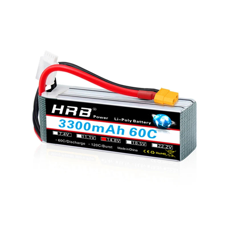 1 Packung Lithiumbatterie XT60 4S 14.8V 3300mAh 60C Stecker für ferngesteuertes Drohnenauto Turk Boot Flugzeug