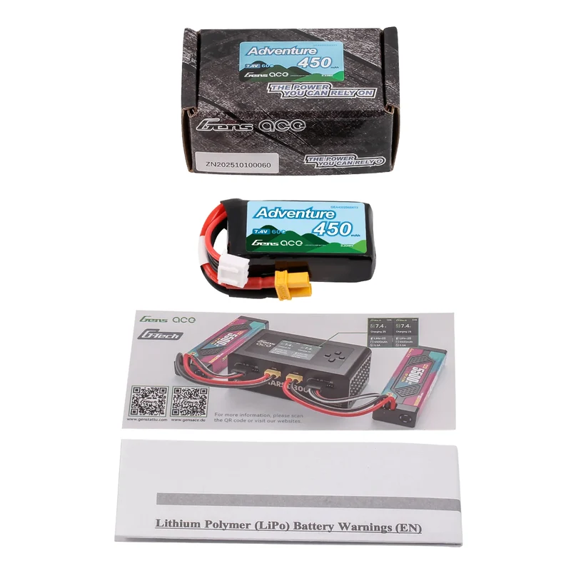 Gens ace Adventure 450mAh 2S1P 7,4V 60C Lipo-Akku XT30