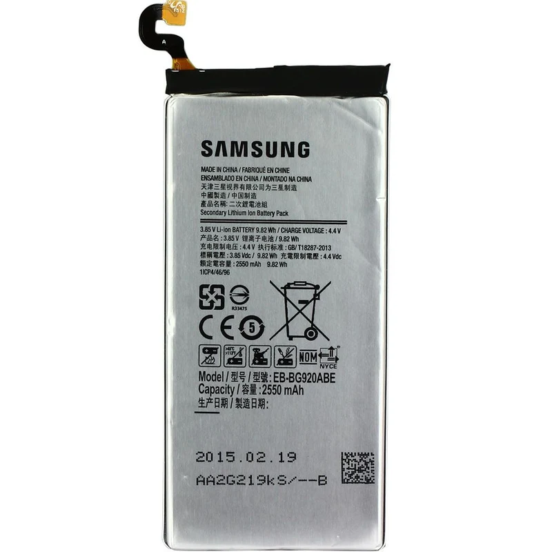 Samsung Akku Original Samsung für Galaxy S6 G920, Typ EB-BG920ABE, 2550 mAh, 3.7V