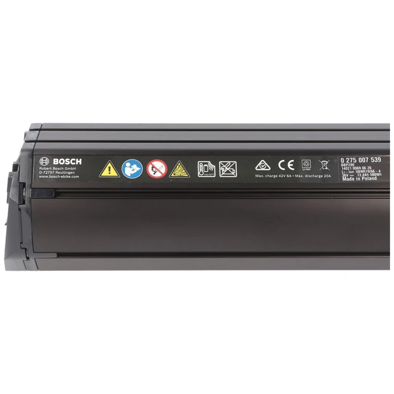 Bosch 500Wh Bosch e-bike Akkutyp PowerTube 500 horizontal Akku Bosch 275007539 BBP280, 36cm Lang