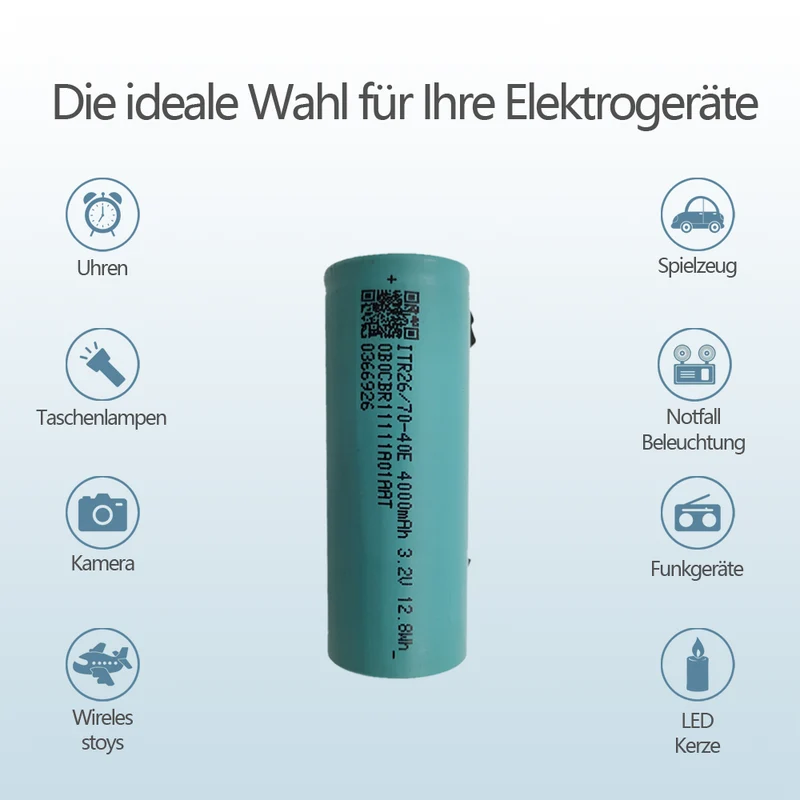 6pcs 3.2V 26700 4000mAh LiFePO4 Batterie 35A Dauerentladung maximale Leistung Batterie