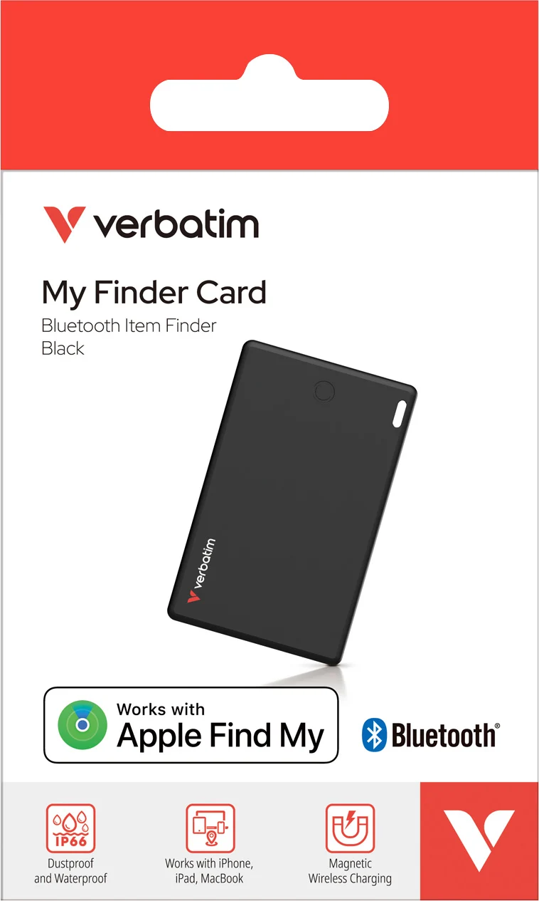 Verbatim Tracker, My Finder Card, MYFCR-01S, silber Bluetooth, Akku, für Apple Find My App