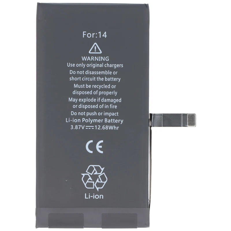 AccuCell Akku passend für Apple iPhone 14, Li-Polymer, 3,87V, 3279mAh, 12,68Wh, ohne Werkzeug