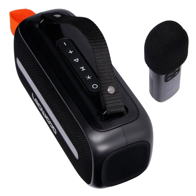 Ledwood ACCESS130 tragbarer Bluetooth Lautsprecher für Karaoke mit drahtlosem Mikrofon