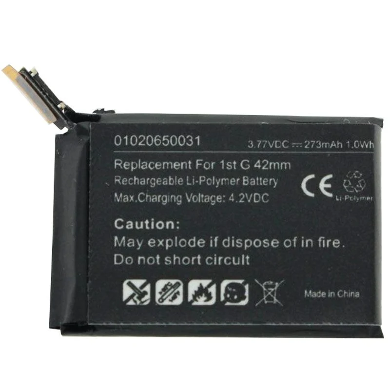 AccuCell Akku passend für die Apple iWatch 42mm 1. Generation Li-Polymer Akku A1579, A1554, iWatch 1st G 42mm, 3,8Volt 273mAh mit 1Wh