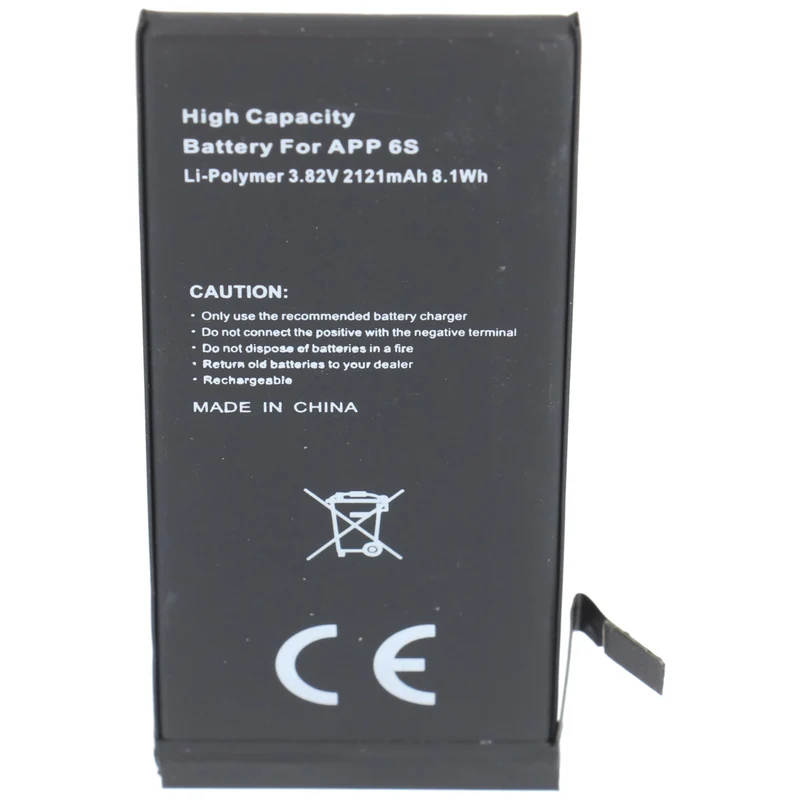 AccuCell 2121mAh satte Kapazität Hochleistungsakku mit passend für den Apple iPhone 6S Akku 616-00033, 616-00036, max. 8,1Wh