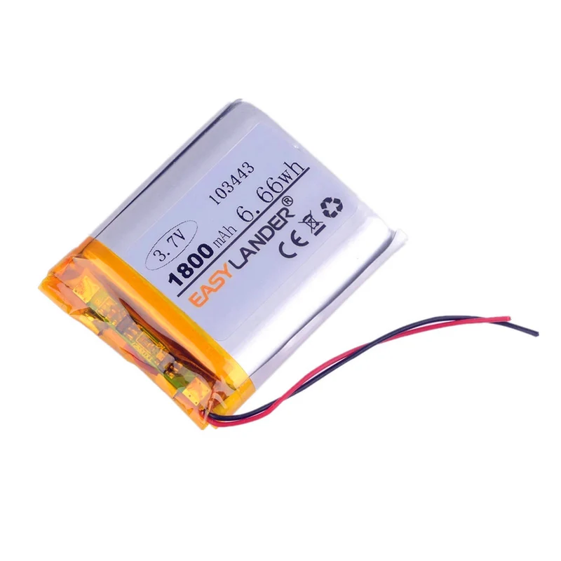 3,7 V Lithium Polymer Akku 103443 1800 MAH GPS Navigationsgerät Auto DVR Radio td V26 jh md07d