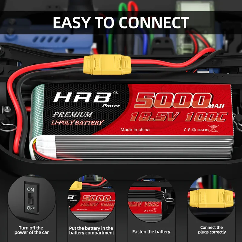 HRB 18,5V LiPo-Akku 5000mAh 100C mit XT90-Stecker