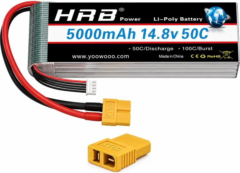 HRB 14,8V 5000mAh 50C LiPo- Akku mit XT60-Stecker (2 St.)