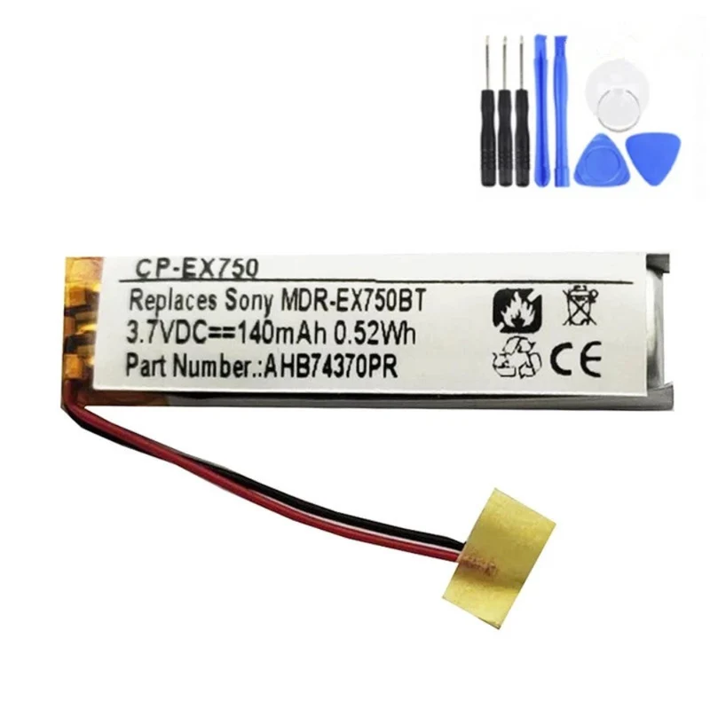 3,7V 140mAh Ersatzakku 2-Draht für Honor xSPORT AHB74370PO Headset