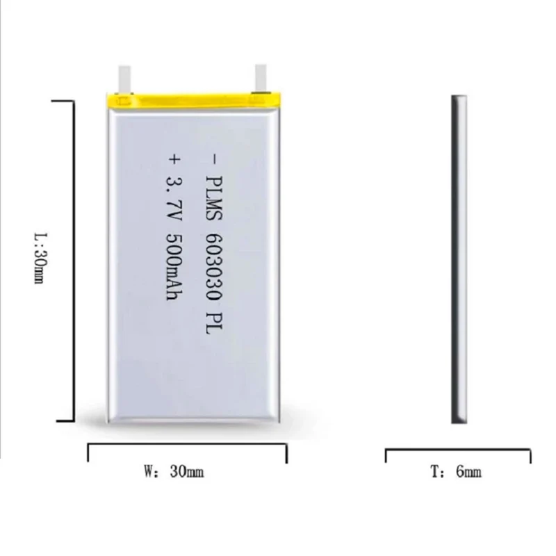 500mAh 3,7 V Akku 603030 li Polymer Lithium Batterie li auf für MP3 MP4 GPS DVD Recorder E-Book Kamera