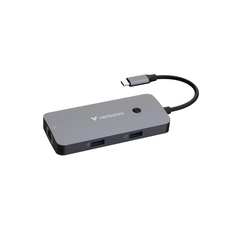 Verbatim Hub, Multiport, CMH-05, 2x USB 3.2-A, USB 3.2-C HDMI 4K, RJ45, USB 3.1-C Kabel, Retail