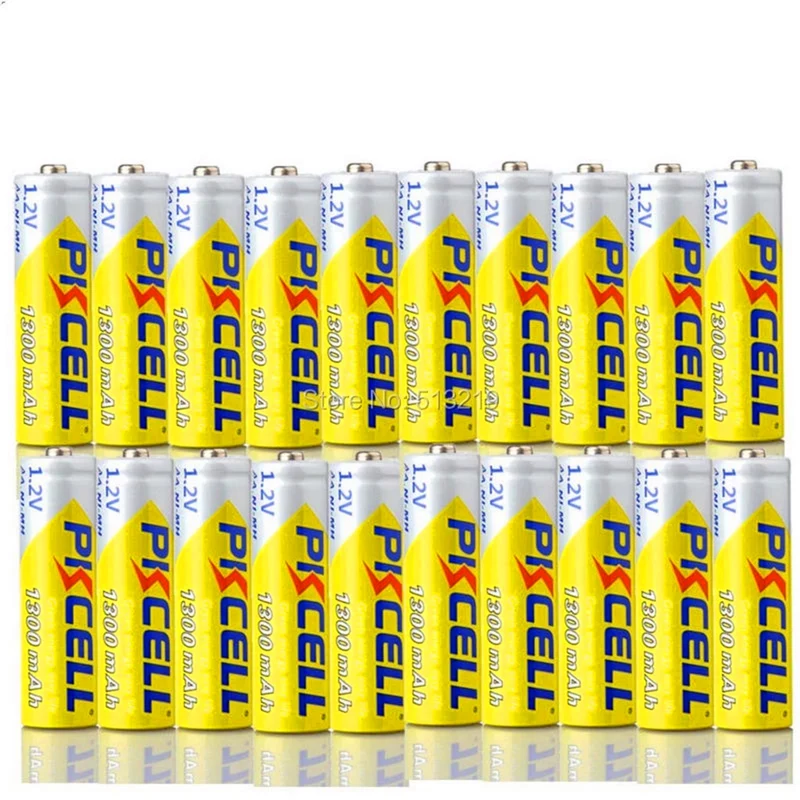 20 stücke AA 1300mAh batterie 1,2 V aa Akku 2A NI-MH batterien mehr als 1000 kreis Für mp3 Digital Kamera