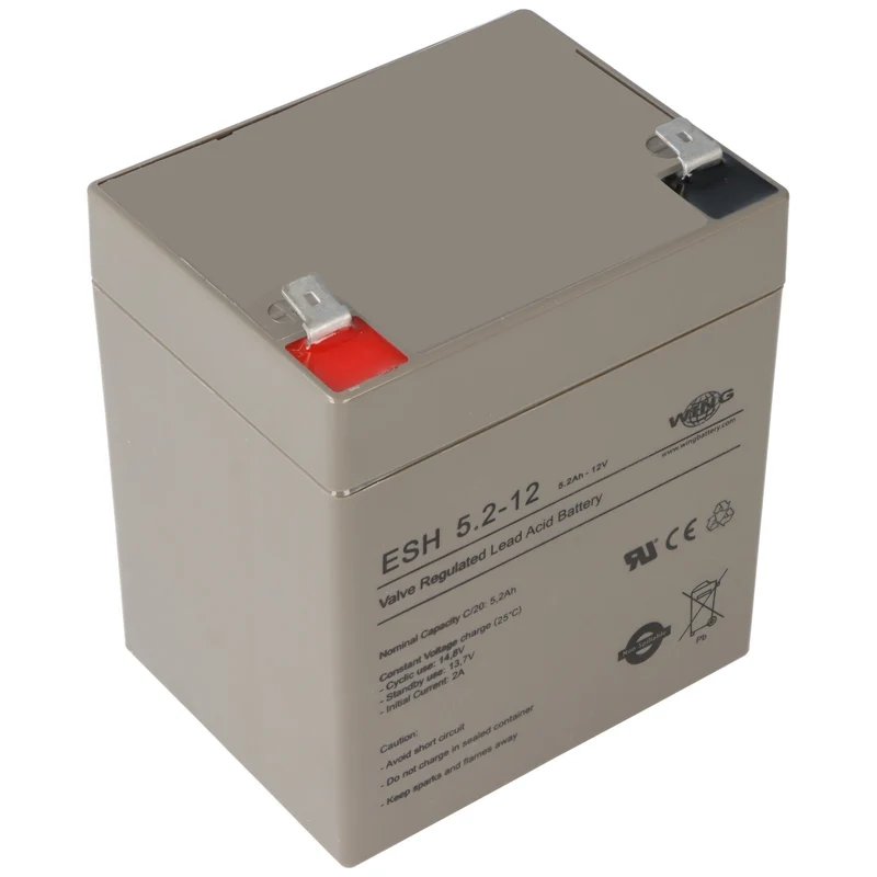 Wing ESH5.2-12 AGM Blei Akku 12 Volt 5,2 Ah perfekt für u.a. Sicherheitsbeleuchtung, USV-Anlagen, IT-Center und Telekom Anwendungen geeignet