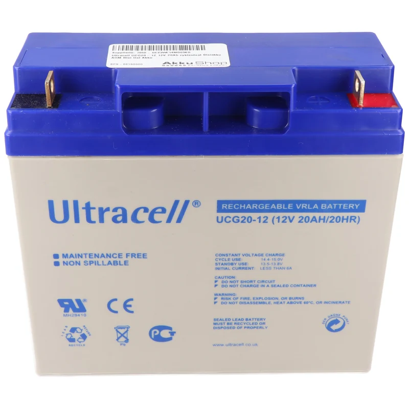 Ultracell UCG20-12 12V 20Ah zyklenfest Bleiakku AGM Blei Gel Akku