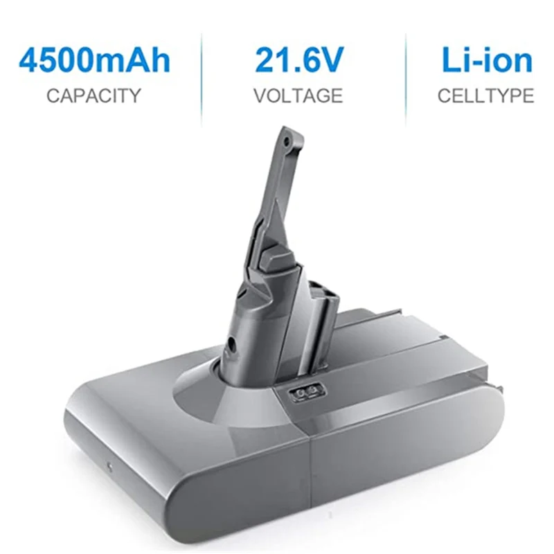 21.6V 4500mAh Li-Ionen Ersatzakku für Dyson V8 SV10 Akku Staubsauger V8 Absolute, V8 Animal, V8 Fluffy, V8 Motorhead Batterie