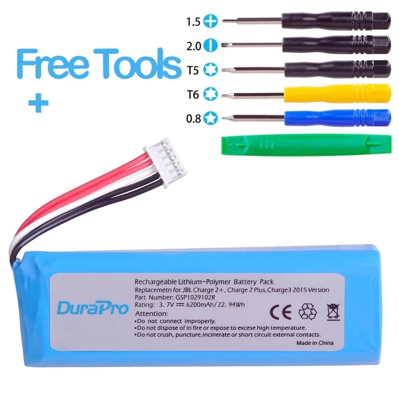 DuraPro 6200mAh Batterie für Ladung 2 +/Lade 2 Plus/Ladung 3 (2015 Version) ersatz lautsprecher batterie GSP1029102R