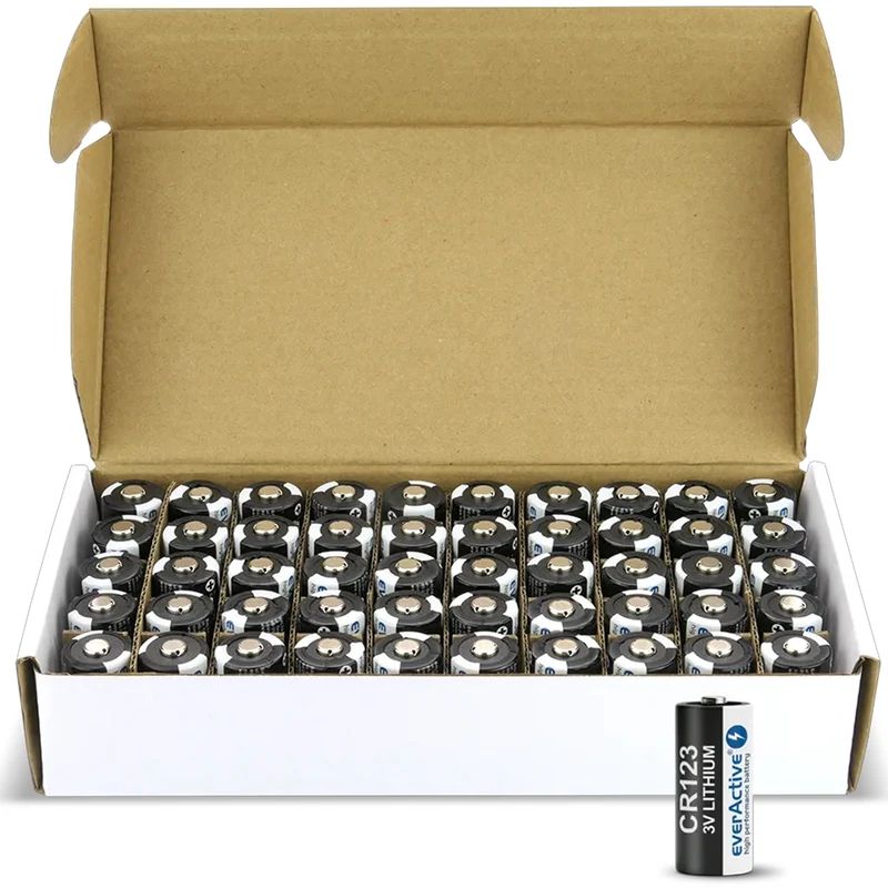 everActive CR123 Lithium Photo Batterie, 3V max. 1500mAh, 34,5 x 17mm, CR123A (50 st. )
