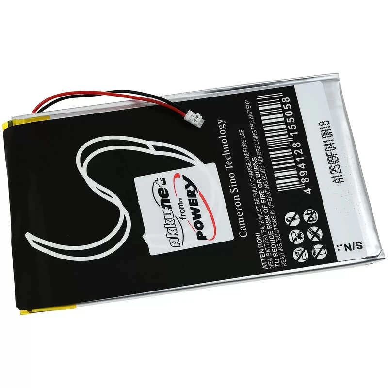 AccuCell Akku passend für E-Book Reader Barnes & Noble GlowLight 3, BNRV520, Typ PR-305084-ST 3,7 Volt 1500mAh