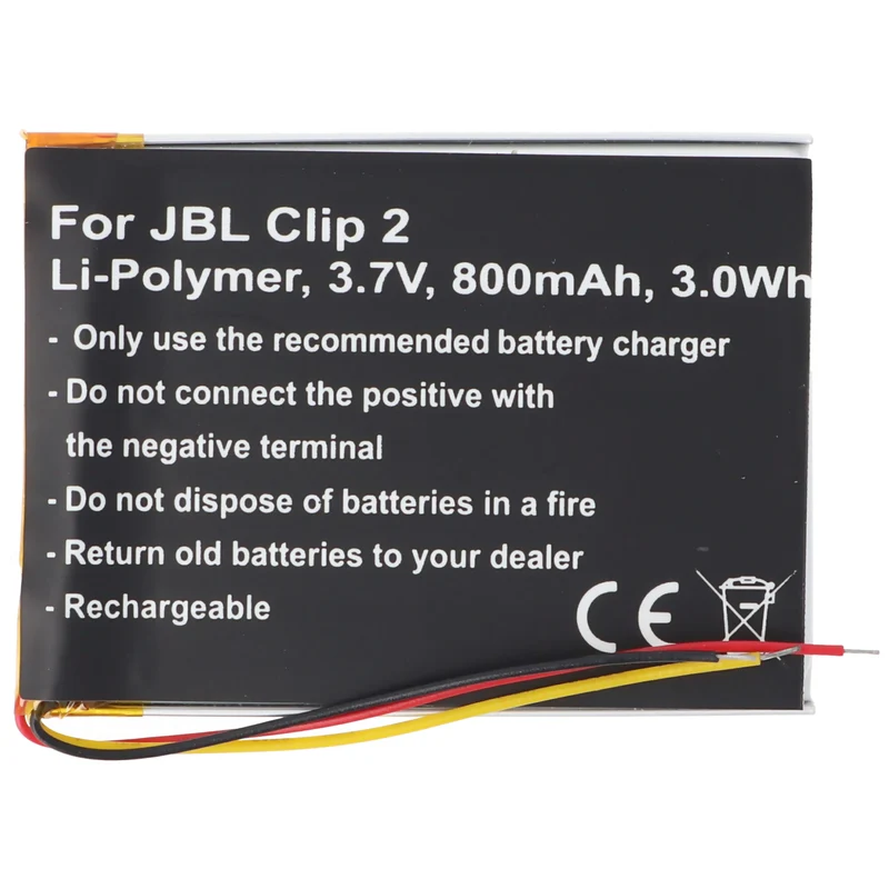 AccuCell Akku passend für JBL Clip 2 Li-Polymer Akku GSP383555 3,7V, 800mAh, 3,0Wh, built-in, ohne Werkzeug