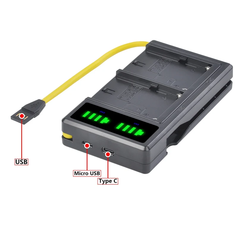 2Pc 7200mAh NP-F960 NP F970 Kamera Batterie LCD USB Ladegerät für NP-F550 F770 F750 F960 FM500H FM70 QM91D QM71D HVR-V1J