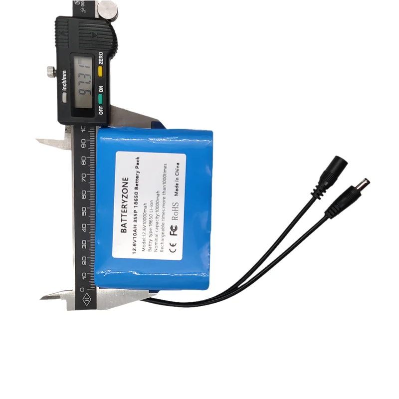 18650 Li-Ionen Akku 12.6 V 10000 mAh mit BMS Circuit Protection Board DC 5,5 * 2,1 mm Notstromversorgung