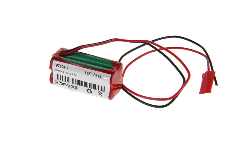 AccuCell 4,8 Volt 700mAh Akkupack für Notbeleuchtung, Sicherheitsbeleuchtung, Zellenbauform AAA, Würfel, 44x21,6x21,6mm, mit 30 cm Kabelausgang, ohne Stecker