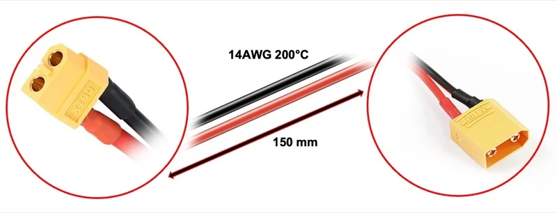 Absima Ladekabel XT60 auf XT90 15cm