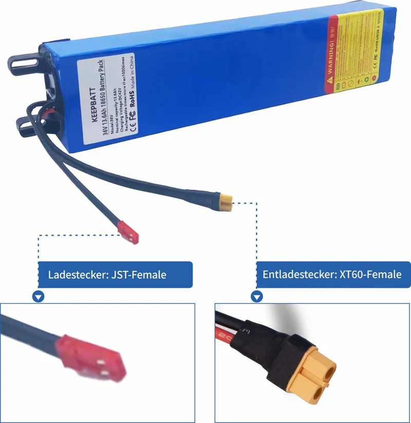 36V 13.6Ah Roller Batterie Pack Akku für Elektrische Roller Mit BMS Board XT30 Hardware Version