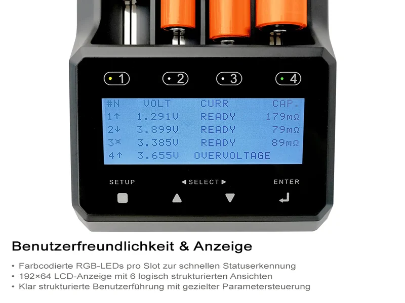 Enova Gyrfalcon S4000 professionelles Universal-Analyse-Ladegerät für alle Akku-Typen