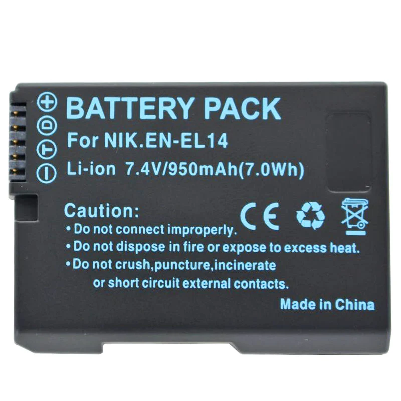 AccuCell Nikon D3300 Akku EN-EL14A, EN-EL14, EN-EL14e als Nachbau Akku mit 950mAh