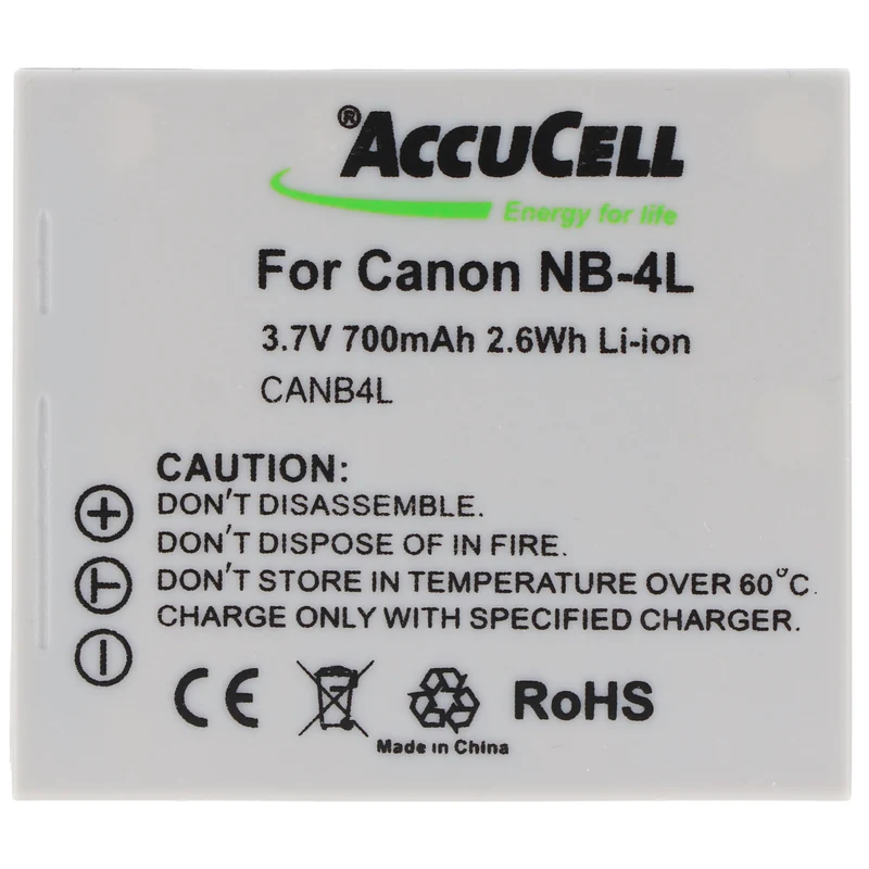AccuCell Akku passend für Canon NB-4L Akku