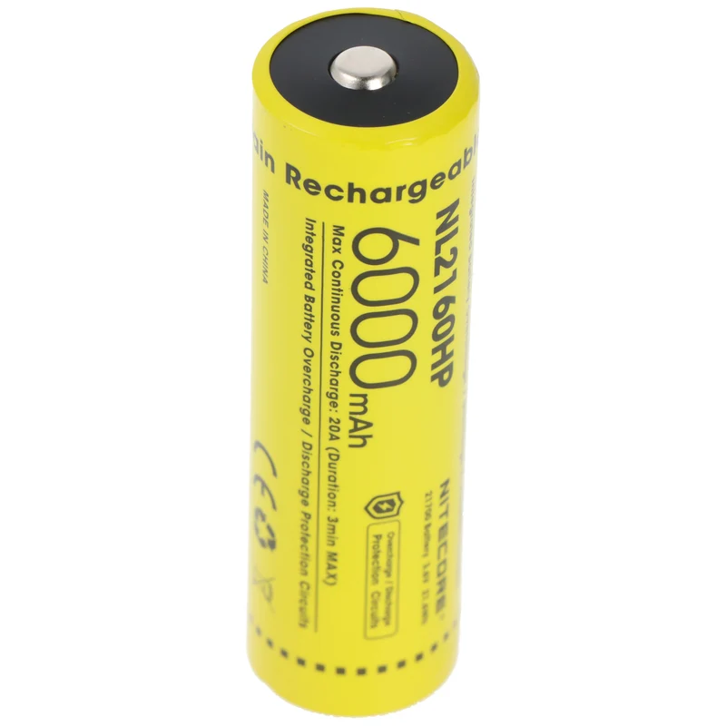 Nitecore 6000mAh Li-Ion Akku Typ 21700, 75,4x22mm mit Schutzschaltung, max. 20A Entladestrom