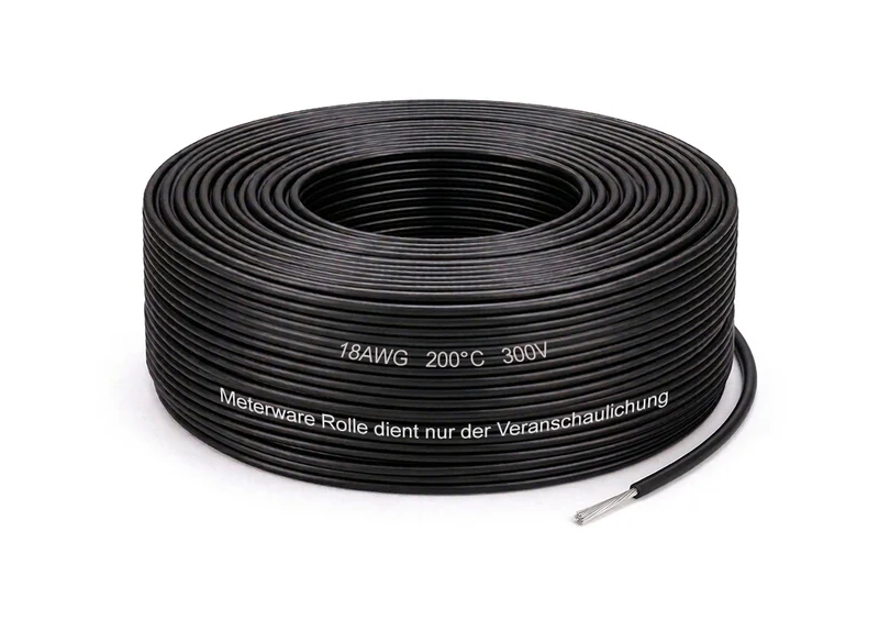 Keeppower Silikonkabel 18 AWG 0,5 mm² 200°C 300V flexibel verzinnt Meterware
