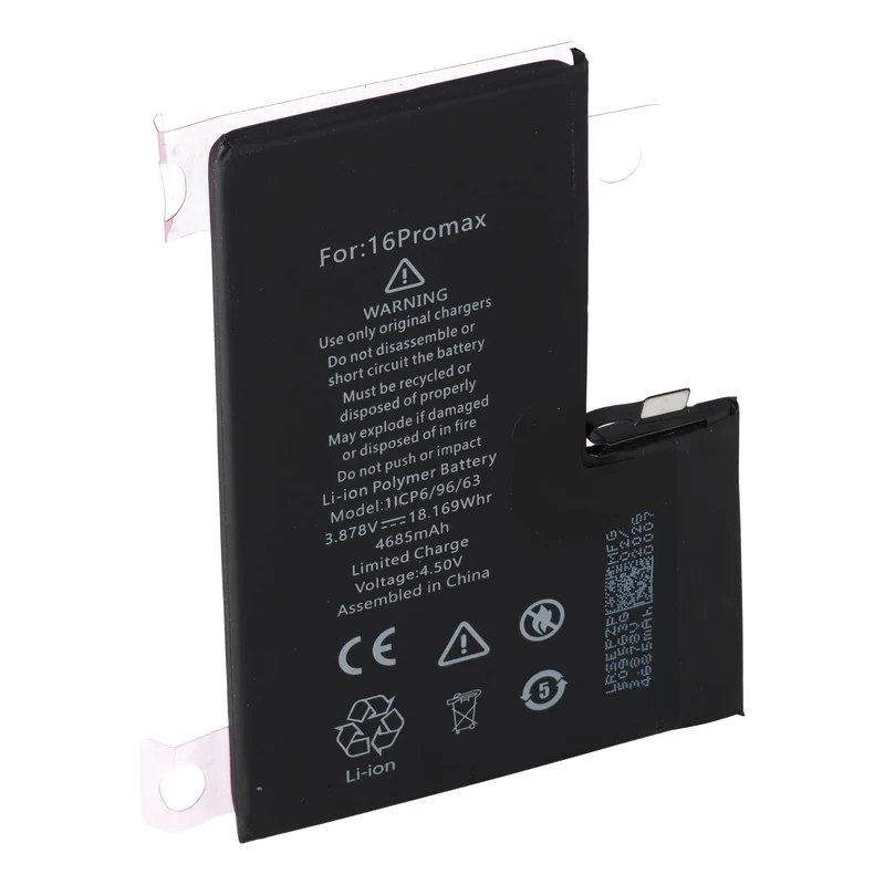 AccuCell Akku passend für Apple iPhone 16 Pro Max Li-Polymer 3,87V 4685mAh 18,16Wh